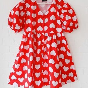 Lazy Oaf Loved Up Smock Dress Red L